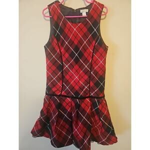 PLACE 89 Girls Plaid Jumper Dress‎ Size 6X/7 Drop Waist Christmas Party